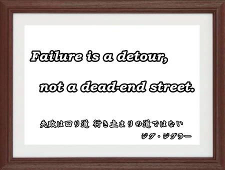 Failure is a detour, not a dead-end street.